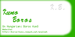 kuno boros business card