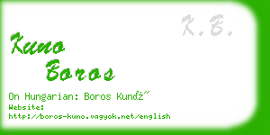 kuno boros business card